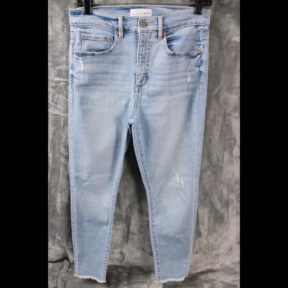 LOFT Made and Loved High Waist Skinny Fit Women's Size 6 Waist 28 Raw Hem Jeans